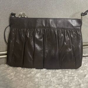 Elegant vintage grey Leather Clutch
